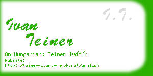 ivan teiner business card